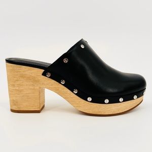 Rebecca Minkoff Jaclyn Platform Clogs Size 8.5 Black‎ Tan